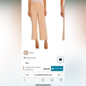 NWOT Bagatelle collection high rise cropped faux leather pants